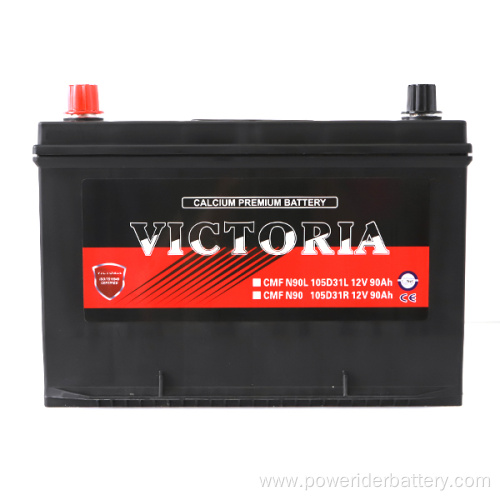 12v 90ah 105D31L mf lead-acid car starting battery